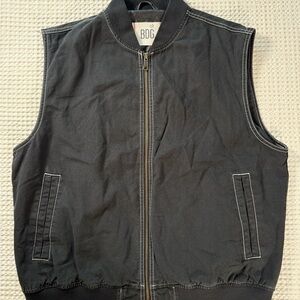 BDG Zip Up Utility Vest Black Sleeveless Cotton Lined Men’s Large